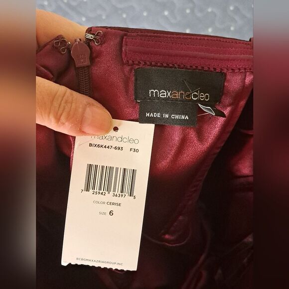 Max & Cleo Cerise dress size 6 NWT - Picture 3 of 6